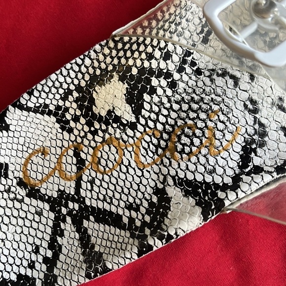 Ccocci black/ white sandals with 2 clear straps with buckles. Size 7 - Picture 4 of 7